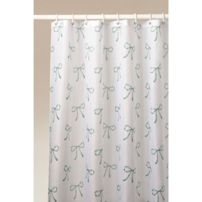 George Home Green French Fancy Bows Shower Curtain
