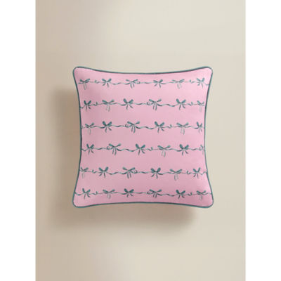 George Home Pink Printed Bow Cushion