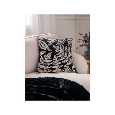 Stacey Solomon Black Embroidered Fern Cushion