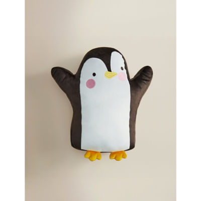 ASDA Grey Christmas Winter Penguin Shaped Cushion