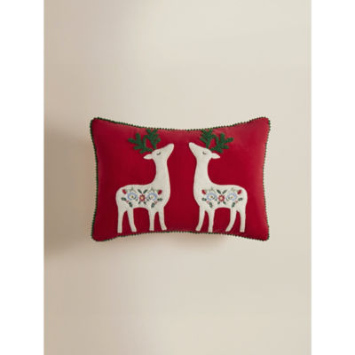 ASDA Red Christmas Nordic Reindeer Cushion