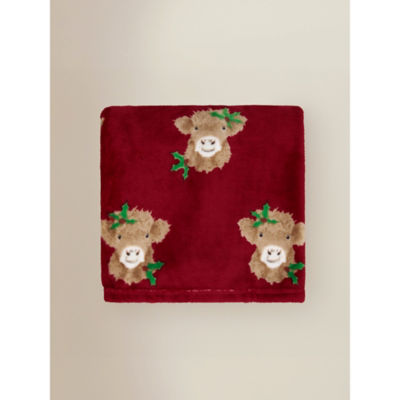 ASDA Christmas Highland Cow Super Soft Throw 120x150cm