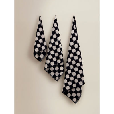 George Home Black & White Circle Cotton Towel