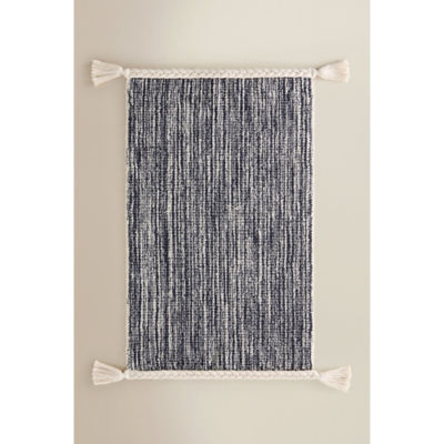 ASDA Navy & Nude Space Dye Cotton Woven Bath Mat