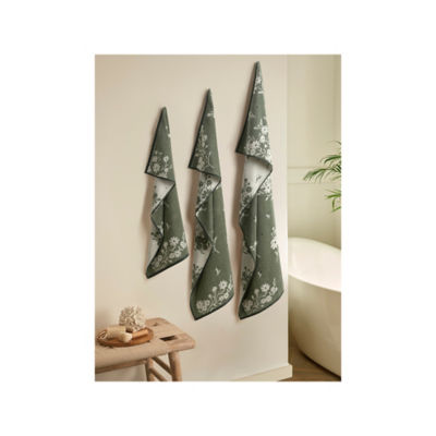 ASDA Stacey Solomon Green Pretty Posy Textured Towel Range
