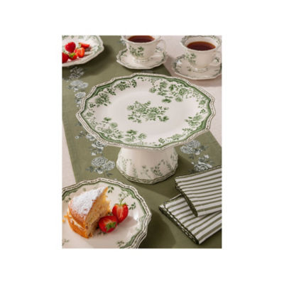 Stacey Solomon Green & White Rose Cake Stand