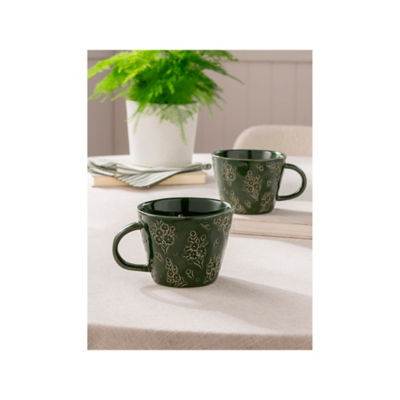 Stacey Solomon Green Floral Debossed Mug