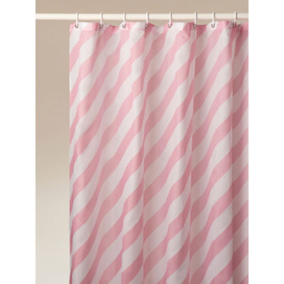 George Home Pink French Fancy Diagonal Stripe Shower Curtain