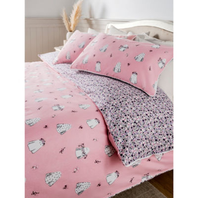 Stacey Solomon Pink Floral Ghost Brushed Cotton Duvet Set Super King