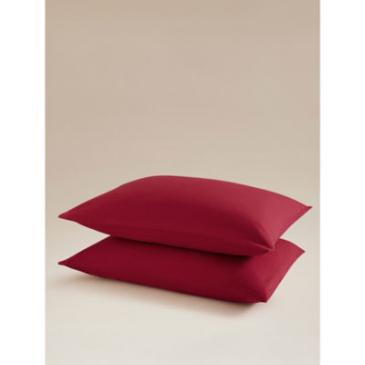 ASDA Red Brushed Cotton Pillowcase Pair