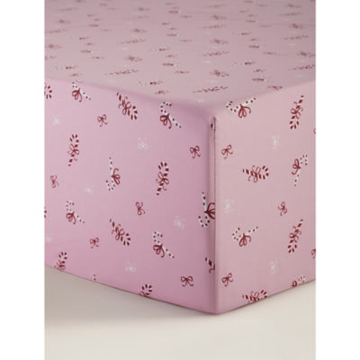 ASDA Christmas Candy Cane Bows Fitted Sheet King
