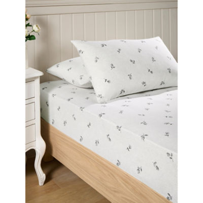 Stacey Solomon Green Vintage Rose Cotton Fitted Sheet