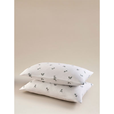 ASDA Stacey Solomon Green Vintage Rose Cotton Pillowcase Pair
