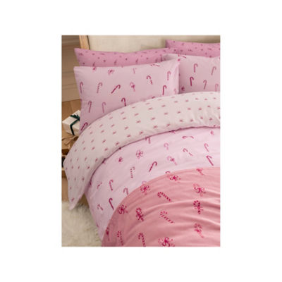 ASDA Christmas Candy Cane Bows Duvet Set King