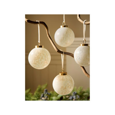 ASDA Stacey Solomon White Glass Confetti Baubles - Set of 4