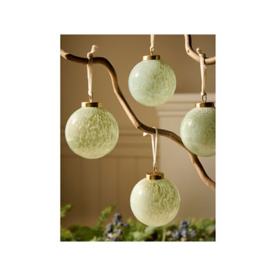 ASDA Stacey Solomon Green Glass Confetti Baubles - Set of 4