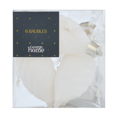 ASDA GH WHITE BAUBLES