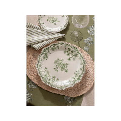 Stacey Solomon Green & White Rose Dinner Plate