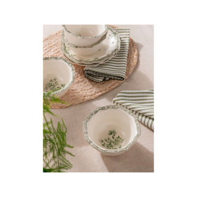Stacey Solomon Green & White Rose Cereal Bowl