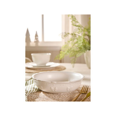 ASDA Stacey Solomon White Textured Bow Pasta Bowl