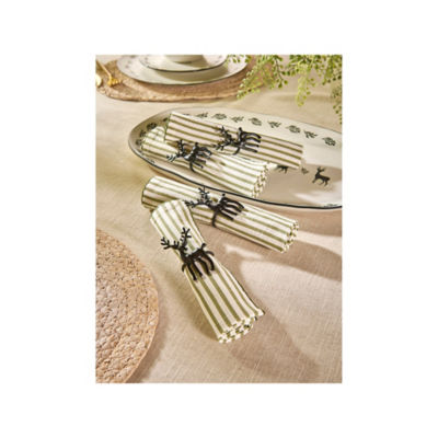 ASDA Stacey Solomon Black Stag Napkin Rings - Pack of 4