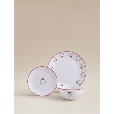 ASDA White Wreath Dinner Set - 12 Piece