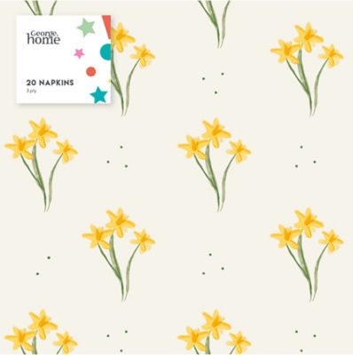 ASDA Ditsy Daffodils Napkins 20pk
