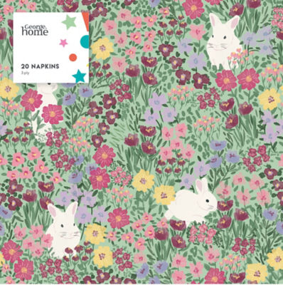 ASDA Floral Bunny Napkins 20pk