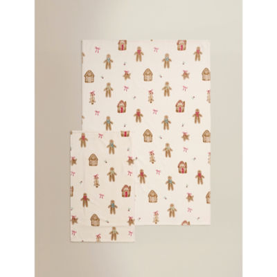 ASDA Christmas Gingerbread Print Cotton Towel Range Hand Towel (50x90cm)