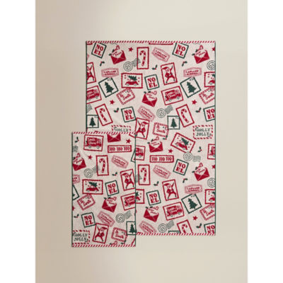 ASDA Christmas Postcard Cotton Towel Range Hand Towel (50 x 90cm)