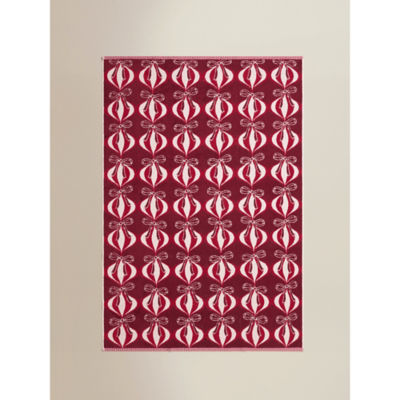 ASDA Red & White Festive Baubles Cotton Towel Range Bath Sheet (100 x 150cm)