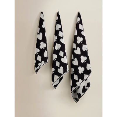 ASDA Black & White Playing Cards Cotton Towel Range
