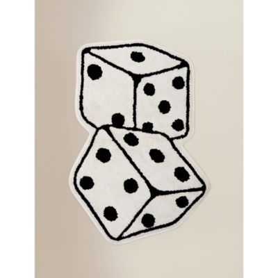ASDA Black & White Dice Cotton Runner Bath Mat