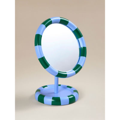 ASDA Blue & Green Striped Mirror with Trinket Tray Base
