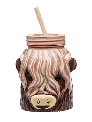 ASDA Highland Cow Mason Glass