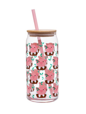 ASDA Pig Pudding Can Glass