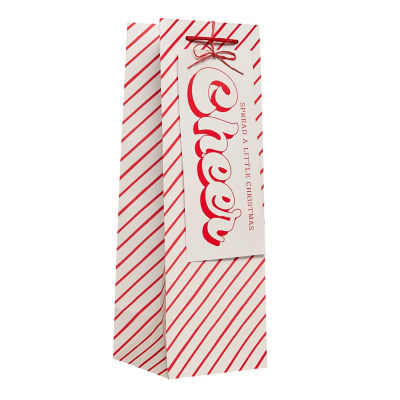ASDA George Home Red Stripe Bottle Bag