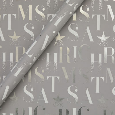 ASDA 3.5M Foil Text Christmas Rollwrap