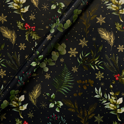 ASDA 3.5M Gold Holly Christmas Rollwrap