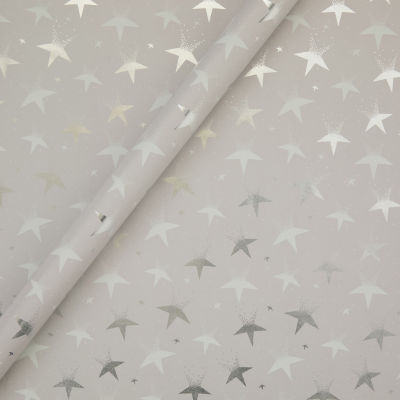 ASDA 3.5m Silver Stars Christmas Rollwrap