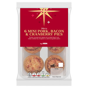 ASDA 6 Merry Mini Pork, Bacon & Cranberry Pies 300g