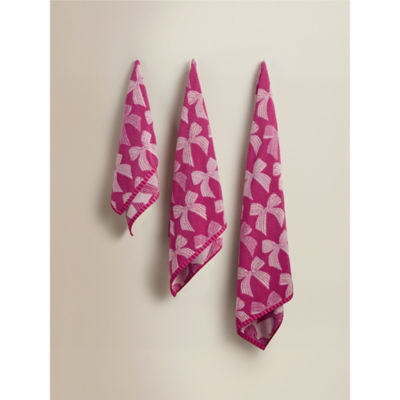 ASDA Red & Pink Bows Cotton Towel Range
