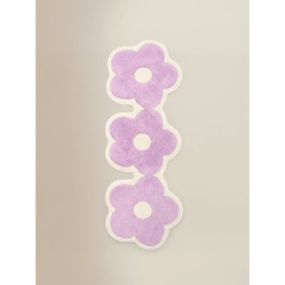 ASDA Lilac Flower Cotton Runner Bath Mat