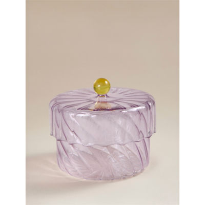 ASDA Lilac Small Glass Lidded Jar