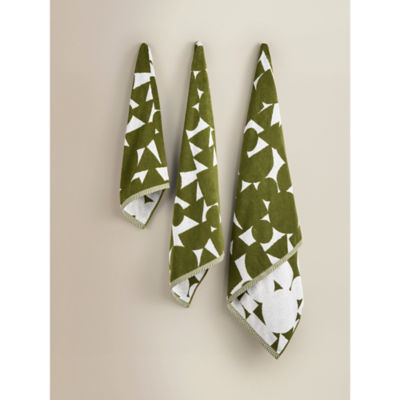 ASDA Green Abstract Shapes Cotton Towel Range