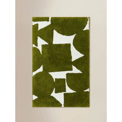 ASDA Green Abstract Shapes Cotton Bath Mat