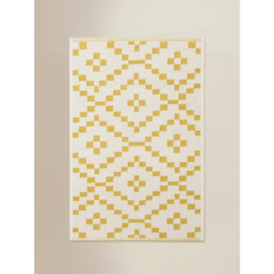 ASDA Yellow Geometric Cotton Bath Mat