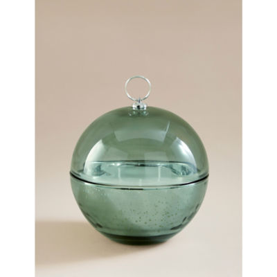 ASDA Frosted Pine & Eucalyptus Glass Bauble Candle