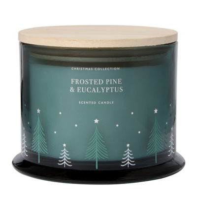 ASDA Frosted Pine & Eucalyptus Glass Decal Candle