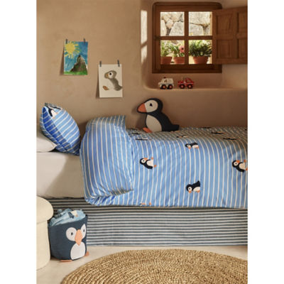 ASDA Blue Puffin Tufted Reversible Duvet Set Toddler